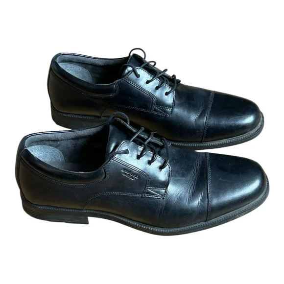 Rockport Hydro-Shield And Waterproof Black Dress Shoes With Walkability Sz 13 - Picture 1 of 7